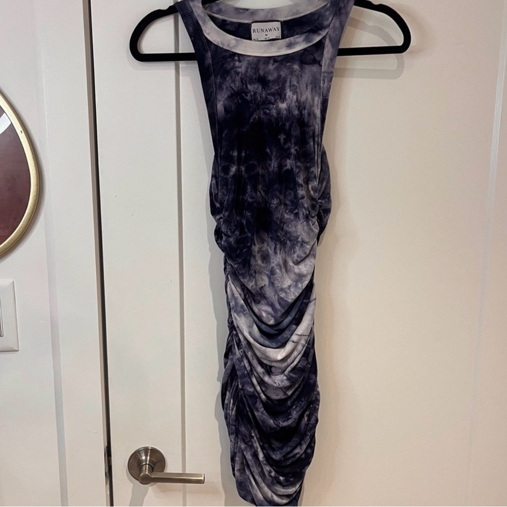 Runaway the label  Tie-Dye Ruched mini Dress